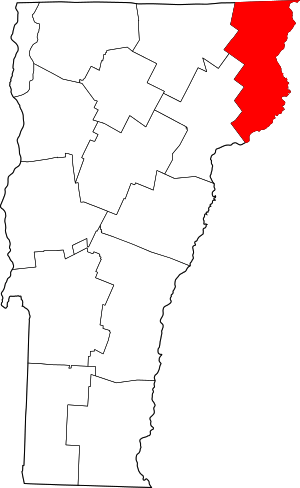 Map Of Vermont Highlighting Essex County