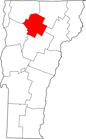 Map Of Vermont Highlighting Lamoille County