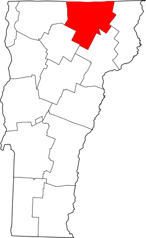 Map Of Vermont Highlighting Orleans County