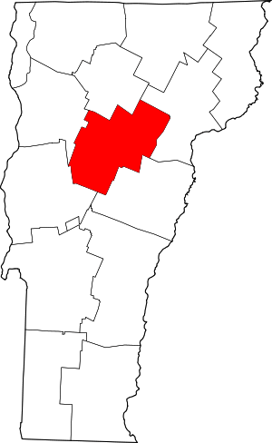 Map Of Vermont Highlighting Washington County