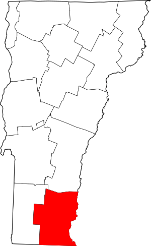 Map Of Vermont Highlighting Windham County