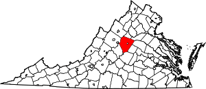 Map Of Virginia Highlighting Albemarle County