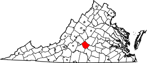 Map Of Virginia Highlighting Appomattox County