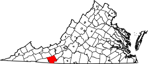 Map Of Virginia Highlighting Carroll County