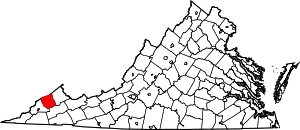 Map Of Virginia Highlighting Dickenson County