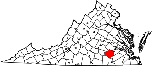 Map Of Virginia Highlighting Dinwiddie County