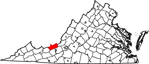 Map Of Virginia Highlighting Giles County