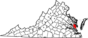 Map Of Virginia Highlighting Gloucester County