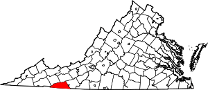 Map Of Virginia Highlighting Grayson County