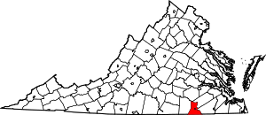 Map Of Virginia Highlighting Greensville County