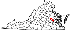 Map Of Virginia Highlighting Henrico County