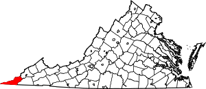 Map Of Virginia Highlighting Lee County