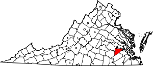 Map Of Virginia Highlighting Prince George County