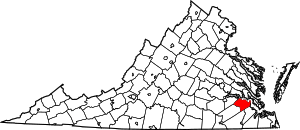 Map Of Virginia Highlighting Surry County