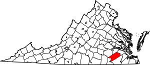 Map Of Virginia Highlighting Sussex County