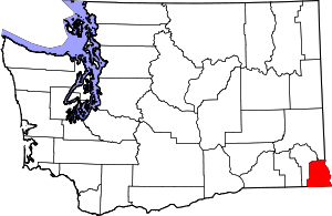 Map Of Washington Highlighting Asotin County