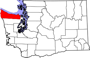 Map Of Washington Highlighting Clallam County