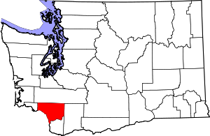 Map Of Washington Highlighting Cowlitz County