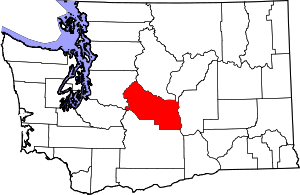 Map Of Washington Highlighting Kittitas County