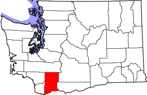 Map Of Washington Highlighting Skamania County