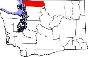 Map Of Washington Highlighting Whatcom County