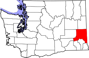 Map Of Washington Highlighting Whitman County