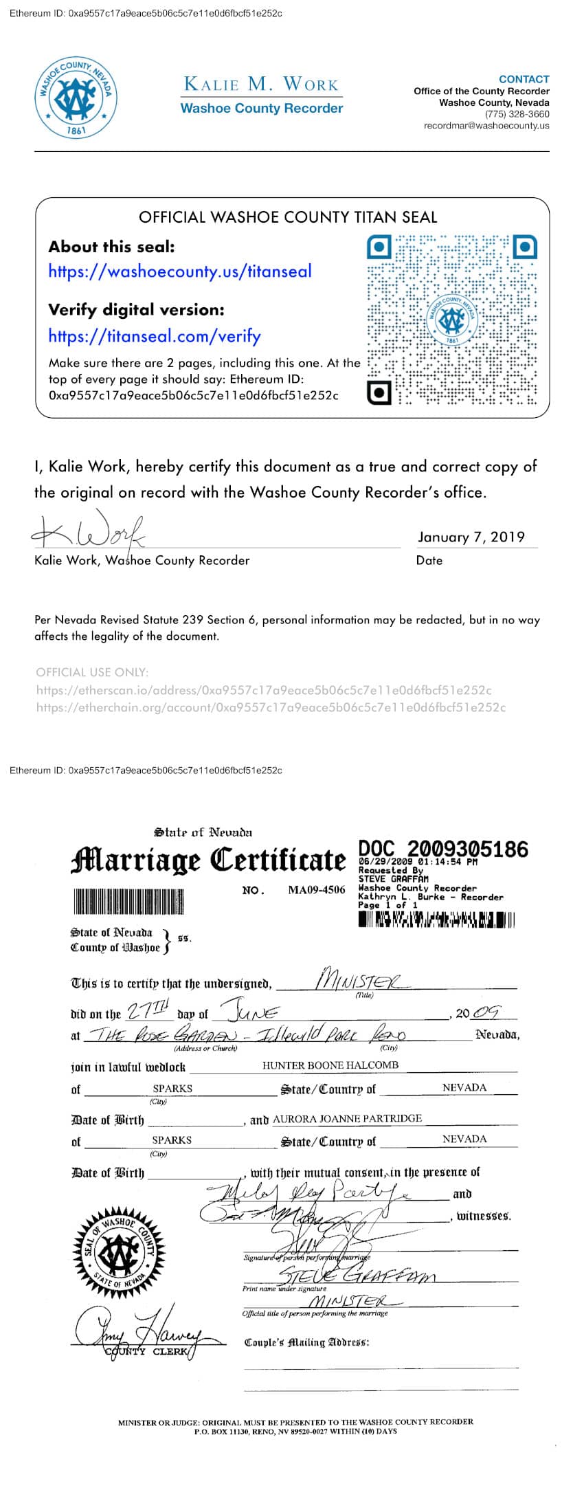 Image of Washoe County Recorder of Deeds