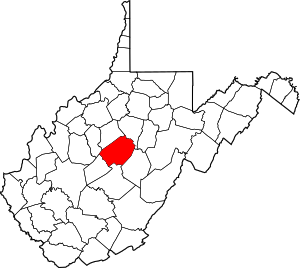 Map Of West Virginia Highlighting Braxton County