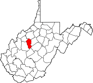 Map Of West Virginia Highlighting Calhoun County