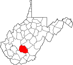 Map Of West Virginia Highlighting Fayette County