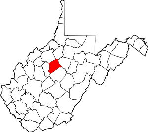 Map Of West Virginia Highlighting Gilmer County