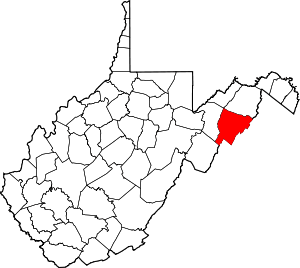 Map Of West Virginia Highlighting Hardy County