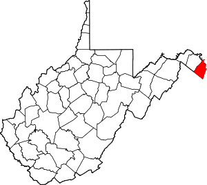 Map Of West Virginia Highlighting Jefferson County