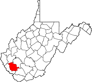 Map Of West Virginia Highlighting Logan County