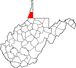 Map Of West Virginia Highlighting Marshall County