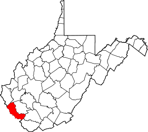 Map Of West Virginia Highlighting Mingo County