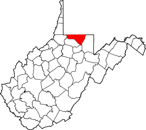 Map Of West Virginia Highlighting Monongalia County