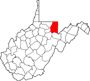 Map Of West Virginia Highlighting Preston County