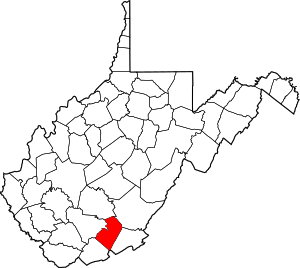 Map Of West Virginia Highlighting Summers County