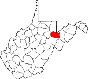 Map Of West Virginia Highlighting Tucker County