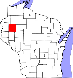 Map Of Wisconsin Highlighting Barron County