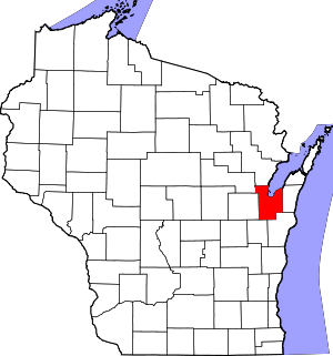 Map Of Wisconsin Highlighting Brown County