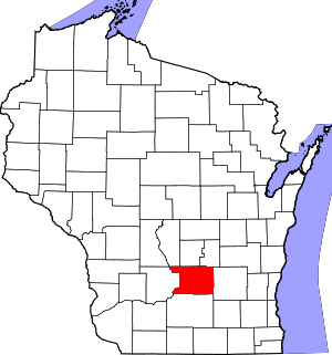 Map Of Wisconsin Highlighting Columbia County