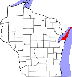 Map Of Wisconsin Highlighting Door County