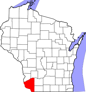 Map Of Wisconsin Highlighting Grant County