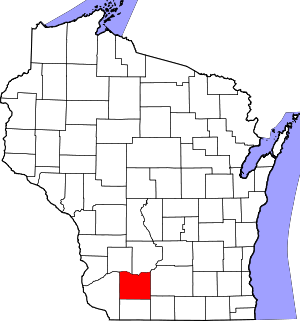 Map Of Wisconsin Highlighting Iowa County