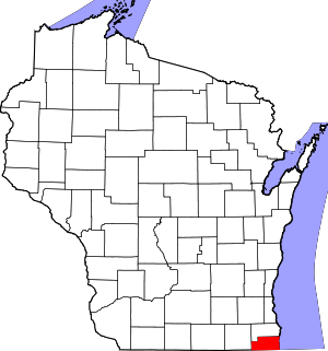 Map Of Wisconsin Highlighting Kenosha County