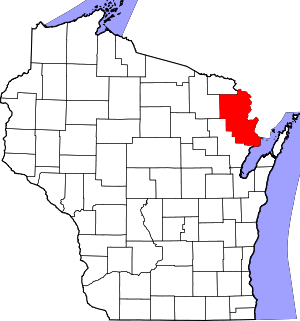 Map Of Wisconsin Highlighting Marinette County