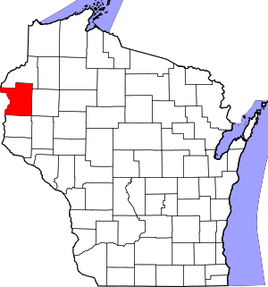 Map Of Wisconsin Highlighting Polk County