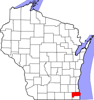 Map Of Wisconsin Highlighting Racine County